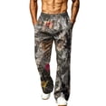 thumbnail image 7 of Havenx Men's Camo Baggy Sweatpants Wide Leg Dry Leaf Print Elastic Waist Sweat Pant with Pockets Open Bottom Camouflage Wear Loose Fit Y2k Workout Athletic Soft Clothes,Gray XL, 7 of 7
