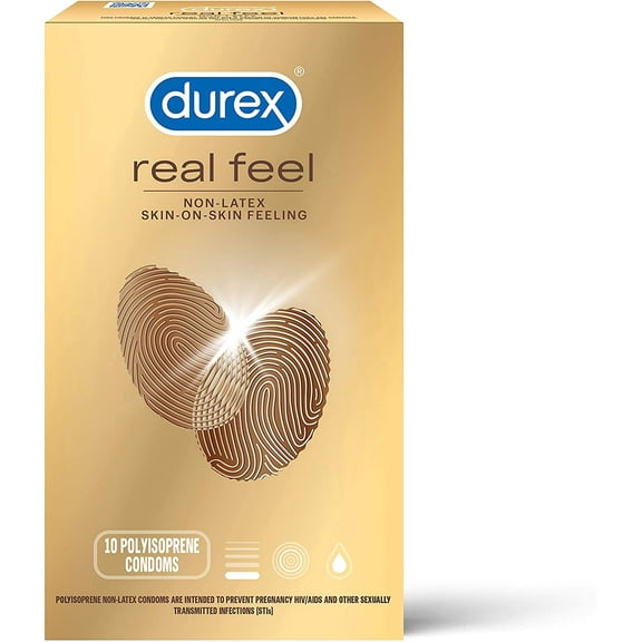 Durex Real Feel Avanti Bare Polyisoprene Non-Latex Condoms, 10 Count (Pack of 6)
