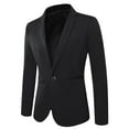 thumbnail image 1 of Hontri Men's Suit Slim Fit , Mens Open Slim Fit One Button Solid Color Suit Jacket Black 3Xl, 1 of 3