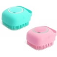 thumbnail image 1 of Juego de 2 cepillos de baño de silicona suave para perros con dispensador de champú y cepillo de masaje para cachorros, 1 of 5