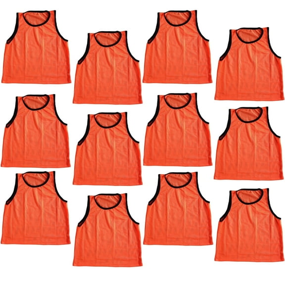 Youth Orange Scrimmage Training Vests Pinnies, Quantity 12