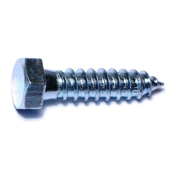 1/2" x 2" Zinc Plated Grade 2 / A307 Steel Hex Head Lag Screws (5 pcs.)
