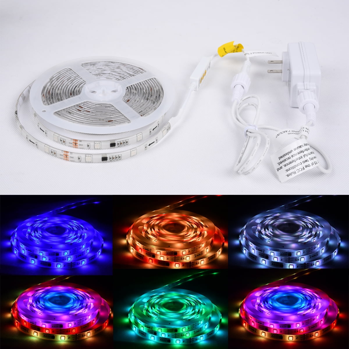 Auto Drive 120 Volts Multicolor LED Strip Lights with Remote Control F