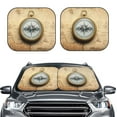 thumbnail image 2 of Saiise Magnetic Old Compass On World Map for Foldable Car Sun Shades (2-Pack) Offer Sun Protection with an Easy-fold Design for Convenient Windshield Shading-Medium, 2 of 6