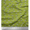 thumbnail image 1 of Soimoi Green Poly Georgette Fabric Eyes Face Print Fabric by the Yard 42 Inch Wide, 1 of 1