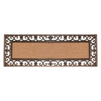 A1 Home Collections Natural Coir and Rubber Outdoor Paisley Front Entry Doormat, Bronze, 48 in x 18 in