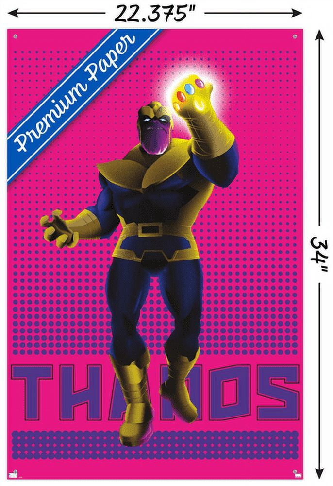 Marvel Shape of a Hero - Thanos Wall Poster with Pushpins, 22.375" x 34"