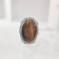 thumbnail image 3 of Natural Tiger Eye Ring, Tiger Eye Gemstone Ring, Birthstone, Bohemian Band, 925 Sterling Silver, Womens Ring, Christmas, Thanksgiving, Handmade, Statement Jewelry, Natural Gemstone Ring, 3 of 8