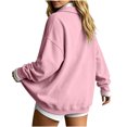 thumbnail image 7 of Lcziwo Women Oversized Sweatshirt Cuffed Long Sleeve Peter Pan Collar Pullover Casual Loose Fall Winter Outfits Pink,M, 7 of 7