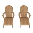 thumbnail image 5 of WestinTrends Tuscany 4-Piece HIPS Outdoor Folding Adirondack Seashell Chair With Folding Ottoman (Set of 2), Teak, 5 of 5