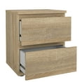 thumbnail image 6 of Tvilum Aurora 2 Drawer Bedroom Nightstand for Adults, Oak Structure, 6 of 13