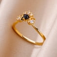 thumbnail image 3 of Gold Color Stainless Steel Ring for Women Colorful Cubic Zircon Heart Opening Adjustable Ring Fashion Jewelry Wedding Gift, 3 of 5
