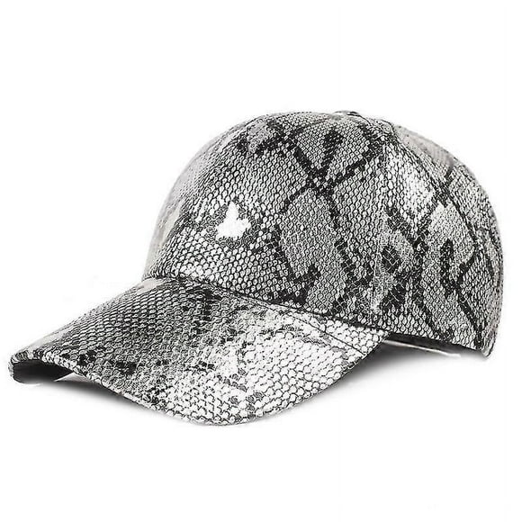 Snake Leather Cap Men's Baseball Cap Autumn And Winter New Hats Waterproof Hats For Men And Women (1pcs, Silver)