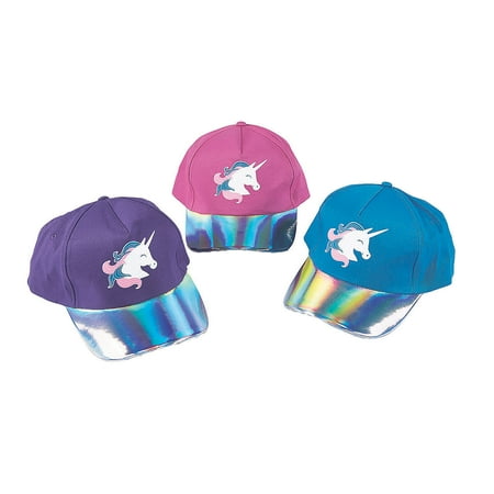 Iridescent Unicorn Baseball Caps - Party Wear - 12 Pieces