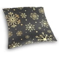 thumbnail image 3 of GZHJMY Gold Snowflake Throw Pillow Cover 16 x 16 Inch, Soft Square Cushion Case for Couch Sofa Bedroom Car Farmhouse Home Decor Home Decor, 3 of 7