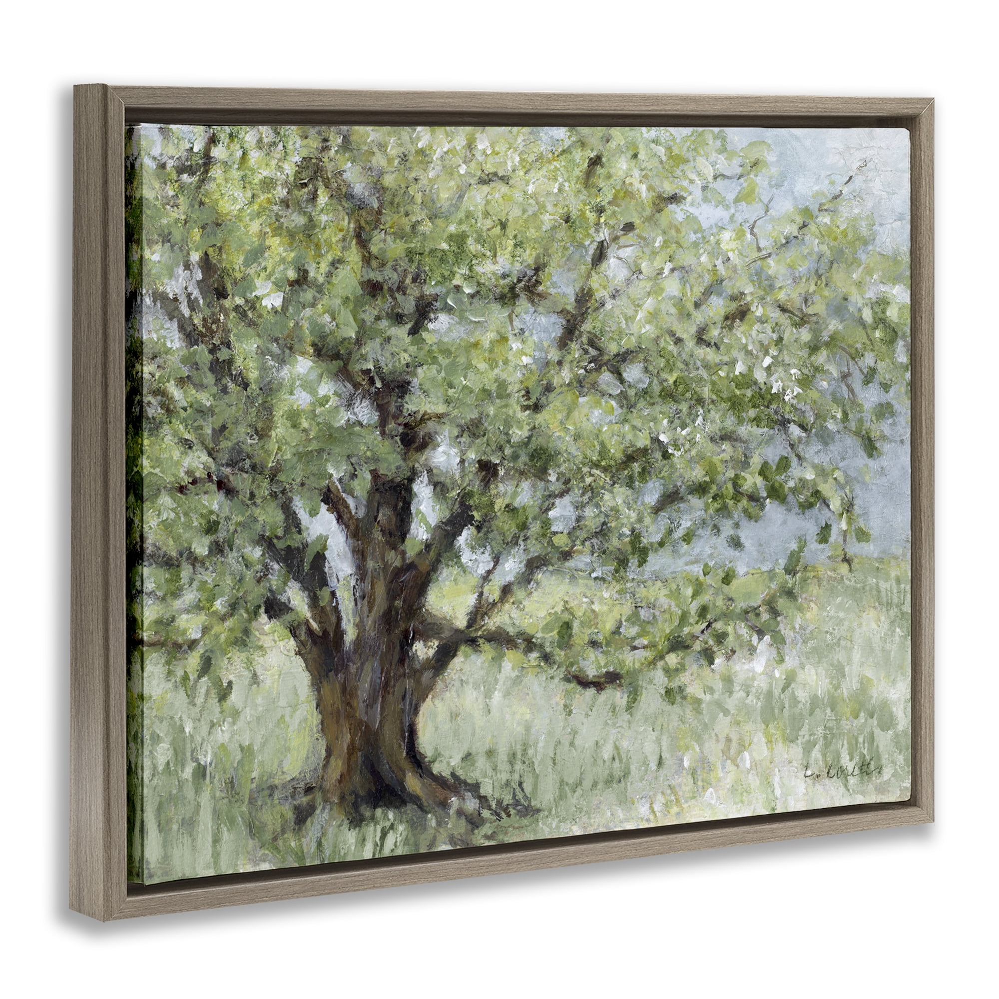 Stupell Industries Summer Oak Splendor Landscape Brown Framed Floater Canvas Wall Art, design by Lanie Loreth
