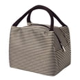 thumbnail image 2 of 9X6 In Insulated Lunch Bag Striped Nylon Lunch Box with 47 In Shoulder Strap In Brown for Women and Men Picnic Office, 2 of 3