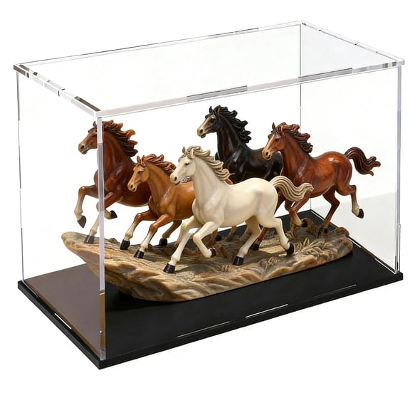 Clear Acrylic Display Case for Collectibles, Dustproof Countertop Showcase Box Organizer for Action Figures Toys Display, 9.83" x 5.9" x 5.9"