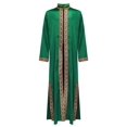 thumbnail image 3 of Riismen Robe de Prière Islamique à Manches Longues avec Broderie Dorée pour Garçons, Vert Foncé 8, 3 of 5