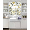 thumbnail image 3 of Lemon Swag Kitchen Curtains Sets for Windows 24 Inch Length, Yellow Fruit Sage Green Leaves Watercolor Floral Short Window Curtain Panels Swags Valances and Tiers 3 Piece Set for Cafe/Dining Room, 3 of 5