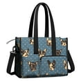 thumbnail image 2 of Teacher Tote Bag,French Bulldogs Blue Teacher Utility Tote Bag,Large Work Tote Bags for Women with Multiple Pockets,Top Zipper Closure,13.8x10.6x6.7 Inch, 2 of 5