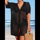 thumbnail image 4 of Vestido de Crochet con Botones y Abertura Lateral para Mujer, Traje de Baño con Bolsillos Negro L, 4 of 9