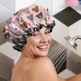 thumbnail image 5 of Shower Caps,Pit Bull Terrier Waterproof Shower Cap for Women 4 Pieces,Double Reusable Hair Cover for Shower PEVA Elastic Stretch Hem, 5 of 7