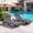 Dark Gray, variant on OMNIBERG Outdoor Chaise Lounge Chairs Set of 2, Patio Wicker Pool Lounge Beach Chair with 5-Position Adjustable Backrest, Soft Cushions and Removeable Pillow for Deck, Poolside, Yard, Beige