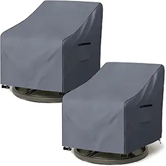 Outdoor Swivel Chair Cover 2 Pack,600D Heavy Duty 100% Waterproof Outdoor Chair Covers,Patio Furniture Covers for Swivel Patio Chairs,33" W x 35" D x 36" H,Grey