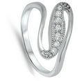 thumbnail image 4 of Clear Cubic Zirconia Swirl Ring .925 Sterling Silver Thumb Band White Jewelry Female Male Size 7, 4 of 4
