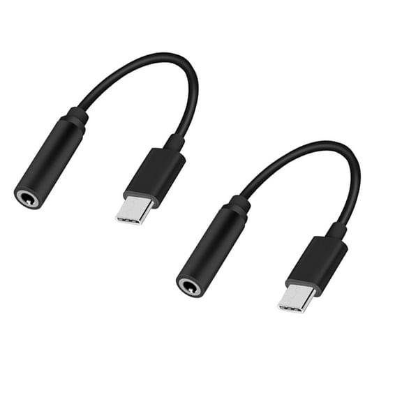 2 Pcs USB-C Male to 3.5 Audio Female Jack USB-C to Headphone Jack Adapter USB-C to 3.5 AUX Audio Female