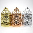 thumbnail image 1 of Electroplated Metal Birdcage Shape Tea Light Candle Holder Holder Home Decor A-Silver, 1 of 8