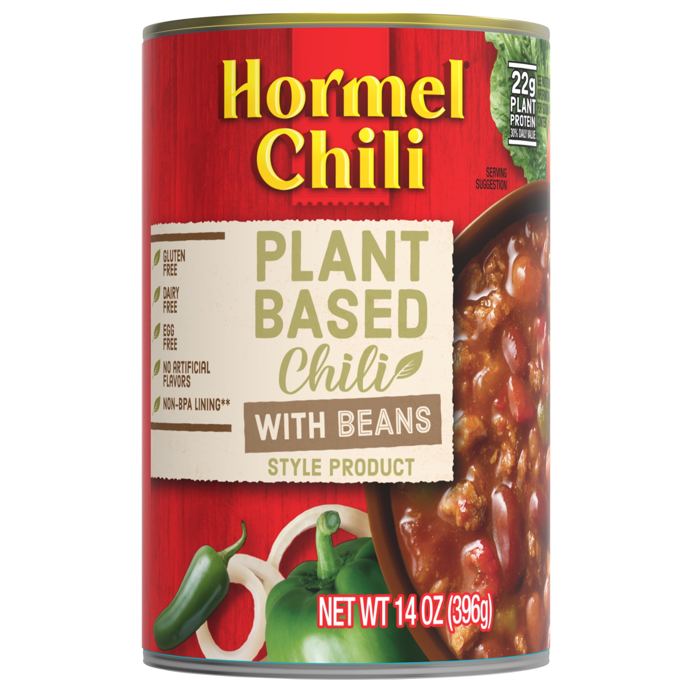 (12 pack) HORMEL Chili Alternative Plant Protein With Bean, Shelf-Stable, 14 oz Steel Can (Pack of 1)