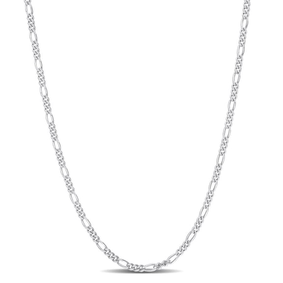 AMOUR 2.2mm Figaro Chain Necklace In Sterling Silver, 20 In