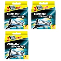 36-Count Gillette Mach3 Refill Razor Blade Cartridges