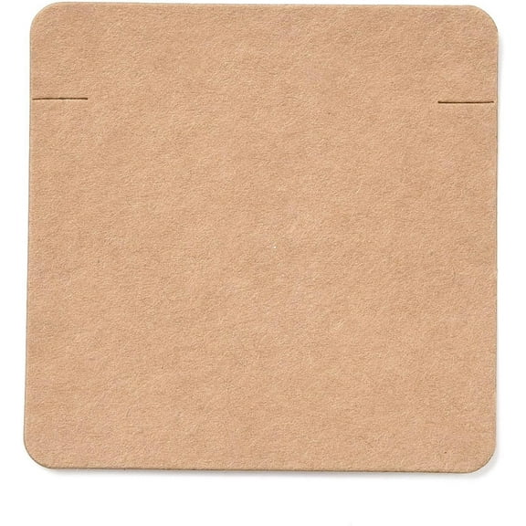 50PCS Brown Kraft Paper Bracelet Display Cards Multipurpose 2.36x2.36 Inch Necklace Display Set Cards for Ring Earrings Wedding