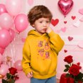 thumbnail image 6 of Girls Yellow Teddy Bear & Hearts Love Hoodie, Oversized Fleece Pullover, Cute Graphic Sweatshirt for Kids,Size 7 T, 6 of 8