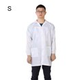 thumbnail image 2 of Overoles antiestáticos unisex ESD abrigo de laboratorio con botones y solapa S Blanco, 2 of 5