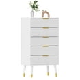 thumbnail image 2 of EDTara Bedroom Dresser With 5 Drawers, Contemporary Chest Of Drawers and Cabinet Organizer Unit, Small Fluted Nightstand for Maximizing Storage In Any Bedroom, 2 of 8