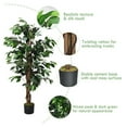 thumbnail image 5 of 4ft Artificial Ficus Tree - Indoor Outdoor Silk Ficus Plant - 504 Leaves - Realistic Home & Office Decor - Green Polyester Tree with Cement Base, 5 of 9