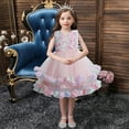 thumbnail image 2 of Fesfesfes Toddler Kids Puff Tulle Dress Baby Girls Floral Formal Princess Party Tulle Tiered Full Dress On Sale, 2 of 9
