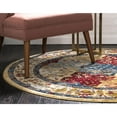 thumbnail image 3 of Unique Loom Book Hill District Rug Multi/Beige 5' Round Border Farmhouse Perfect For Dining Room Entryway Bed Room, 3 of 9