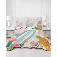 thumbnail image 2 of Twin Quilt Bedding Set, Coastal Beach Reversible Summer Quilt 3 Pieces, Summer Tropical Plants Ocean Sea Beige Lightweight Bedspreads Coverlets with 2 Pillow Shams for All Seasons, 2 of 5