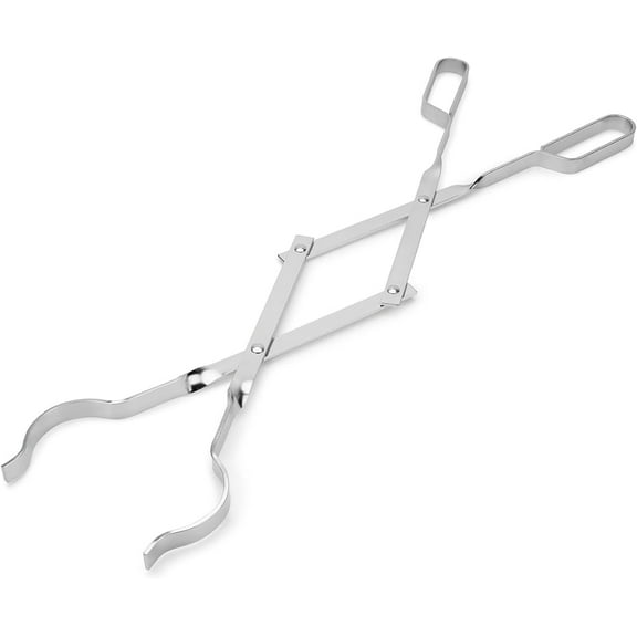 Stainless Steel Firewood Tongs, 26" Outdoor Campfire Fireplace Tongs, Log Grabber