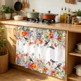 thumbnail image 6 of Vintage Flowers Cabinet Curtain 35"Wx35"L, Dustproof Under Sink Skirt with Self Adhesive Tape, Spring Floral Botanical Pastoral Cabinet Curtain Cover for Kitchen Sink, Bathroom Vanity, Laundry Room, 6 of 9