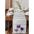 thumbnail image 2 of Table Runner Dresser Scarf 13 x 36 Inch Abstract Purple Tulip Ray Wood Grain Table Runners Non-Slip Heat Kitchen Dining Table Decor for Kitchen Farmhouse Indoor Outdoor Home Party, 2 of 7