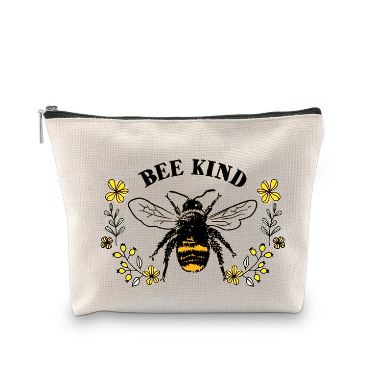 Bee Inspirational Gifts Makeup Bag Bee Lovers Gifts for Women Honeybee  Gifts for Beekeeper Gardener Bee Cosmetic Bag Bee Gifts for Teachers Bee  Themed