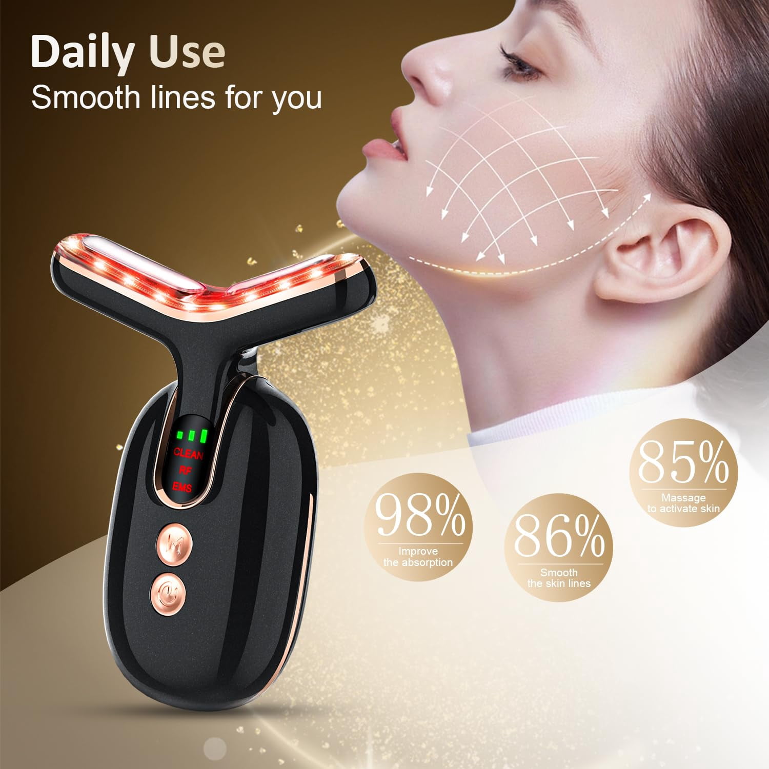 RKXQT Facial Massager Red-Light-Therapy-for-Face, Neck Skin - Face S culpting Wand Tool, L E D Facial Beauty Device Portable at-Home Face Tool for Skin Care
