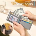 thumbnail image 2 of Cartera RUNBOX Slim de piel plegable con bloqueo RFID, gris, 2 of 6