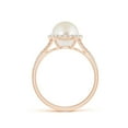 thumbnail image 2 of ANGARA South Sea Cultured Pearl Split Shank Ring with Halo in 14K Rose Gold for Women | June Birthstone, Birthday, Anniversary, Jewelry Gift for Women | Pearl Ring, 2 of 9